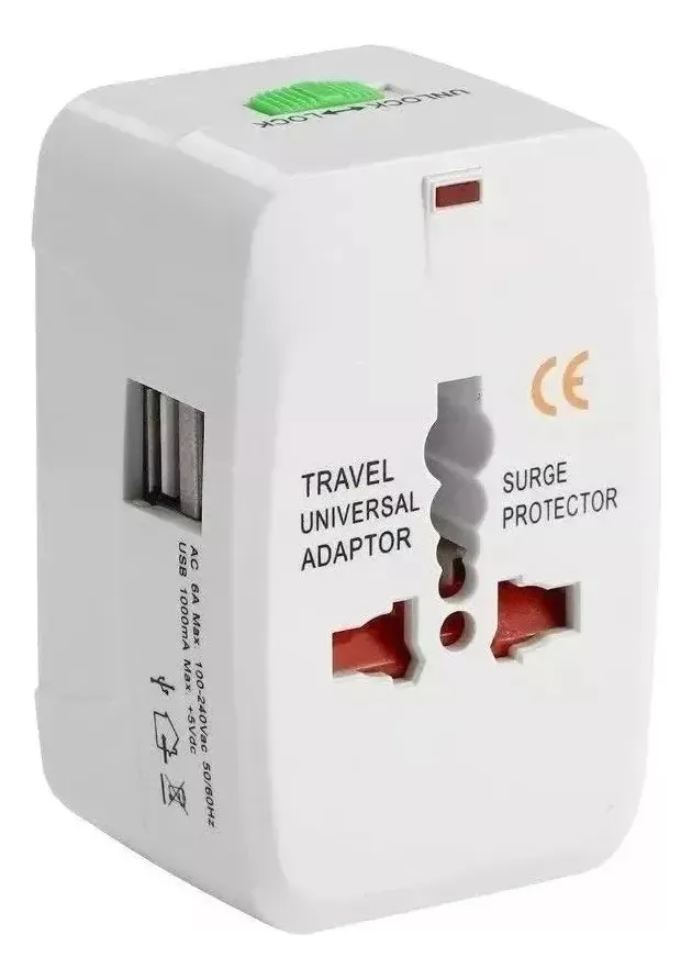 ADAPTADOR UNIVERSAL ECHUFE CON 2 USB