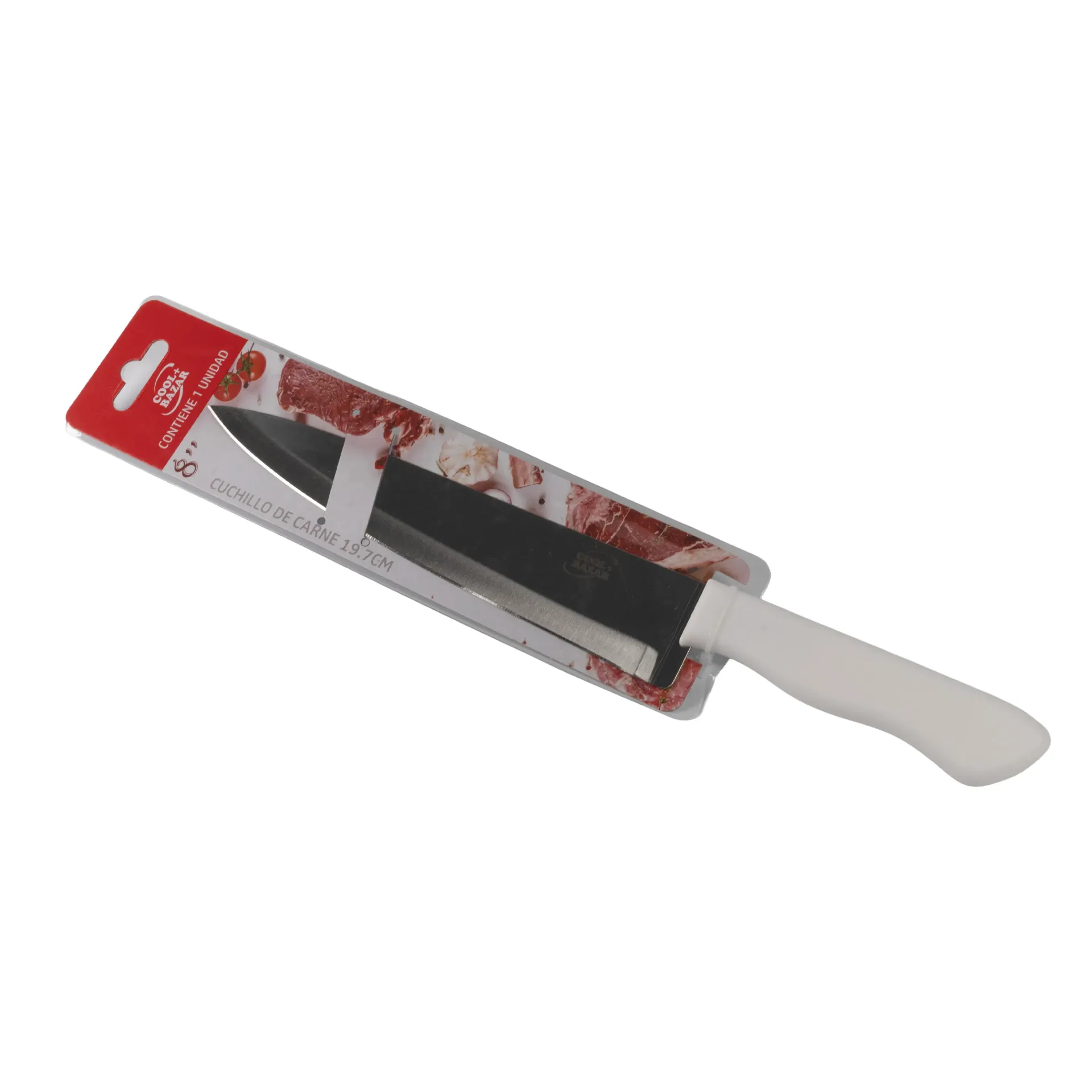 🔴Cuchillo de carne 19,7cm PLASTICO BLANCO