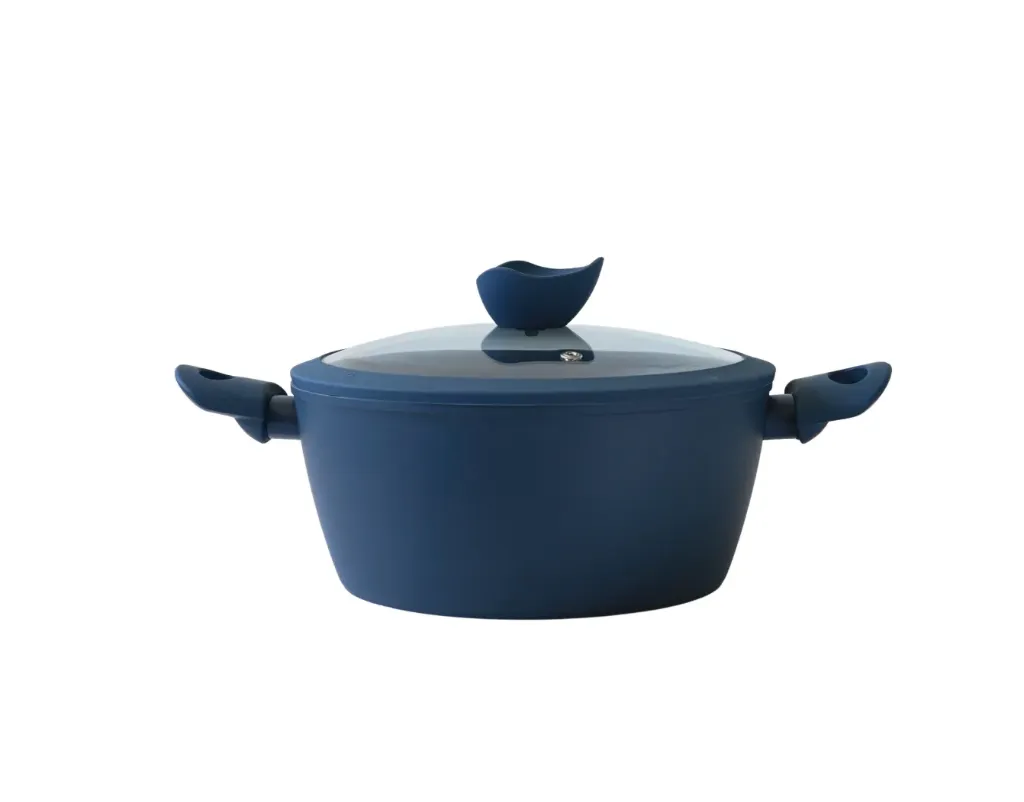 🔴Cacerola Fundicion 22cm Gris/Azul