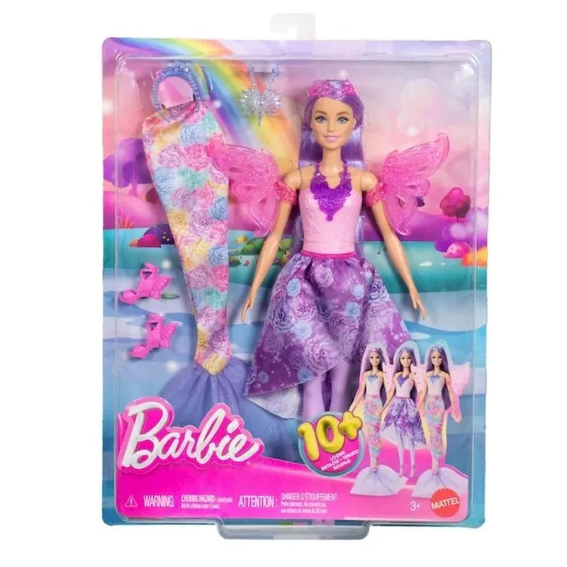 🔴MUÑECA BARBIE FANTASIA COLA DE SIRENA Y ALAS DE HADA