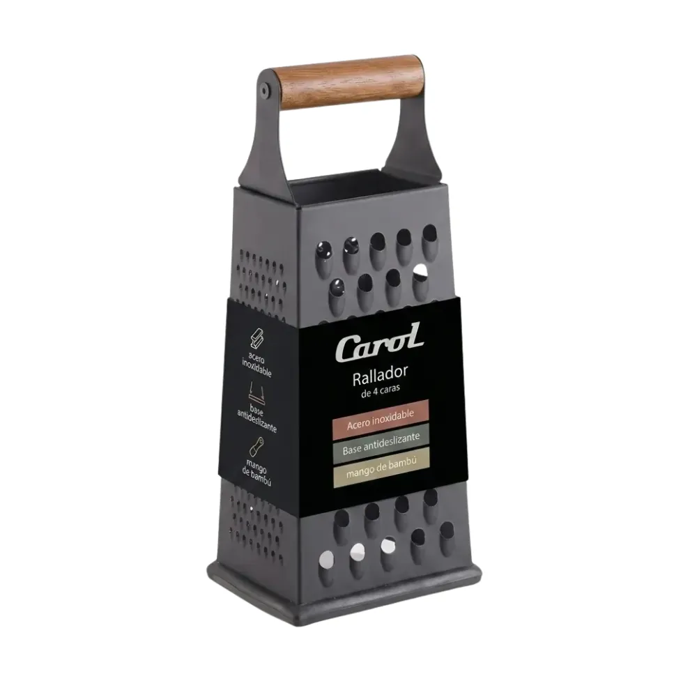 🔵Rallador de acero inoxidable de 4 caras con base antideslizante Carol