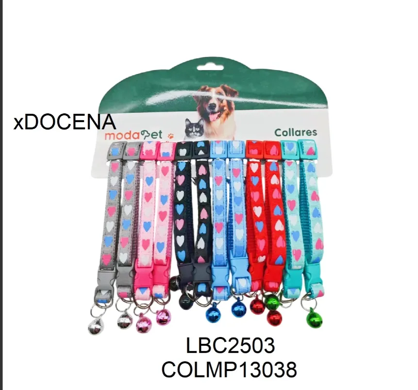 [COLMP13038] Collar corazón cascabel 1CM Modapet X1