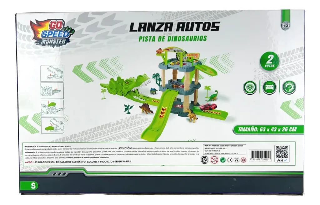 LANZA AUTOS PISTA DE DINOSAURIOS