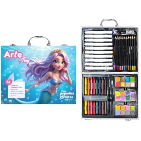 Set de arte sirena valija x64 piezas Tiny