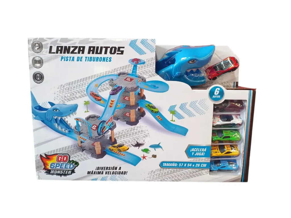 LANZA AUTOS PISTA DE TIBURONES