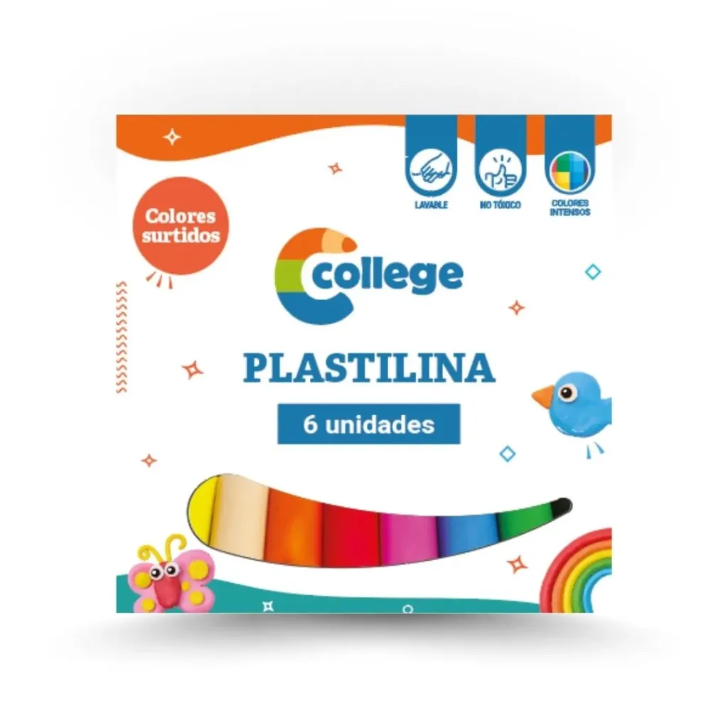 🔵Plastilinas College x6 colores surtidos