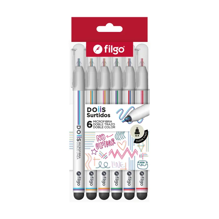 🔵Microfibras doble línea DOIIS x6