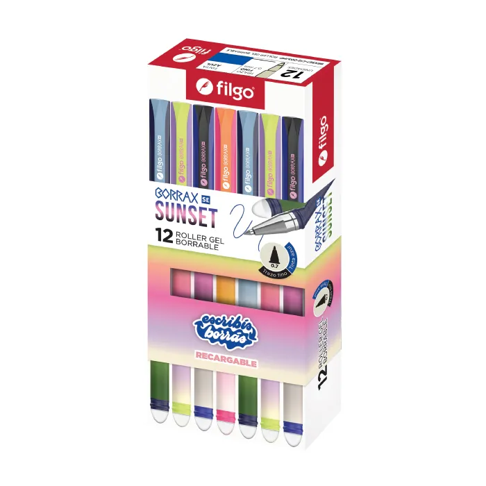 🔵Roller gel borrable azul Borrax Sunset Filgo