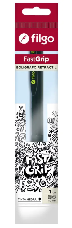 🔵Bolígrafo retráctil Fastgrip 1.0 mm negro