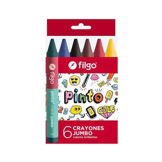 🔵Crayones de cera Pinto Jumbo x6 colores