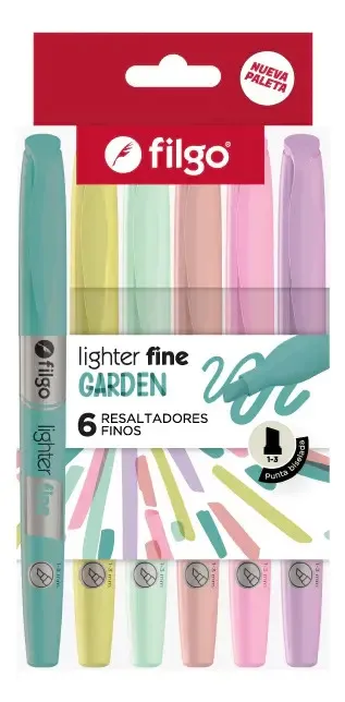 🔵Resaltador Lighter Fine Garden x6 Filgo