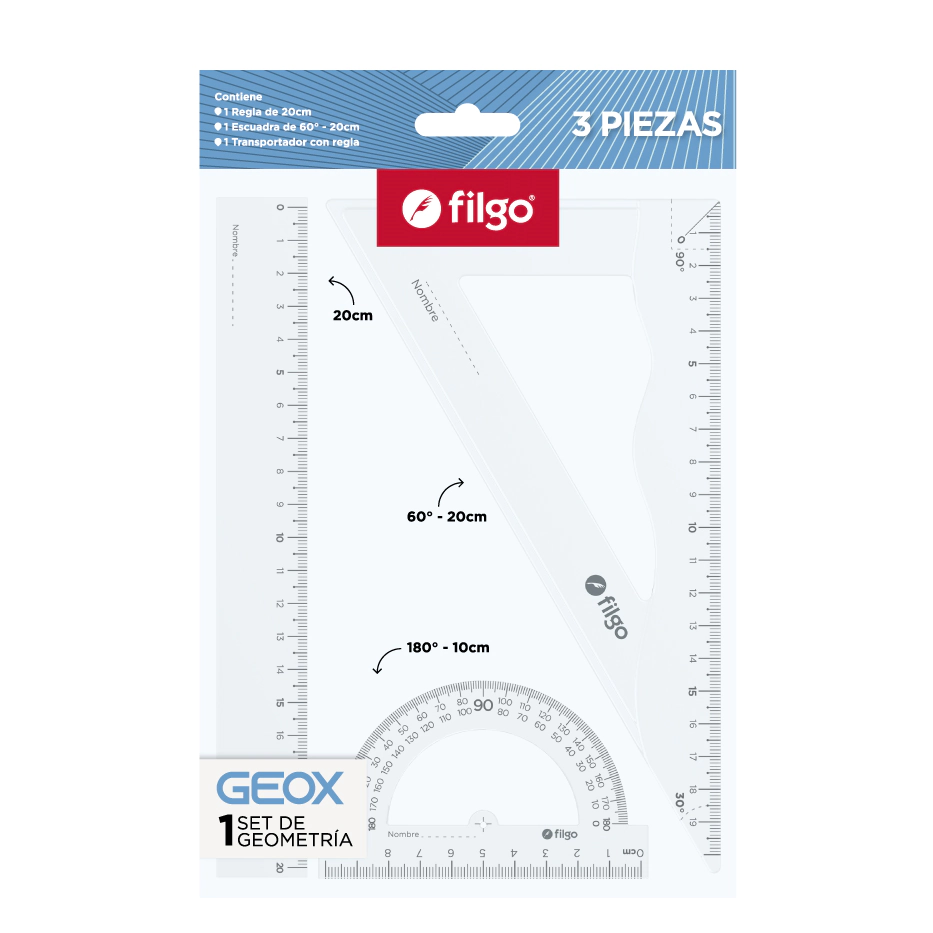 🔵Set de geometría Geox x3 piezas