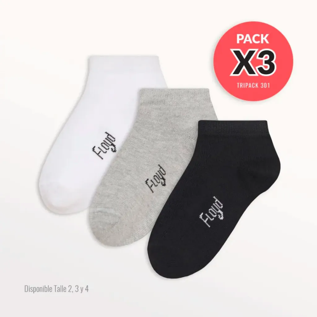Pack x3 soquetes niños talle 4 Floyd