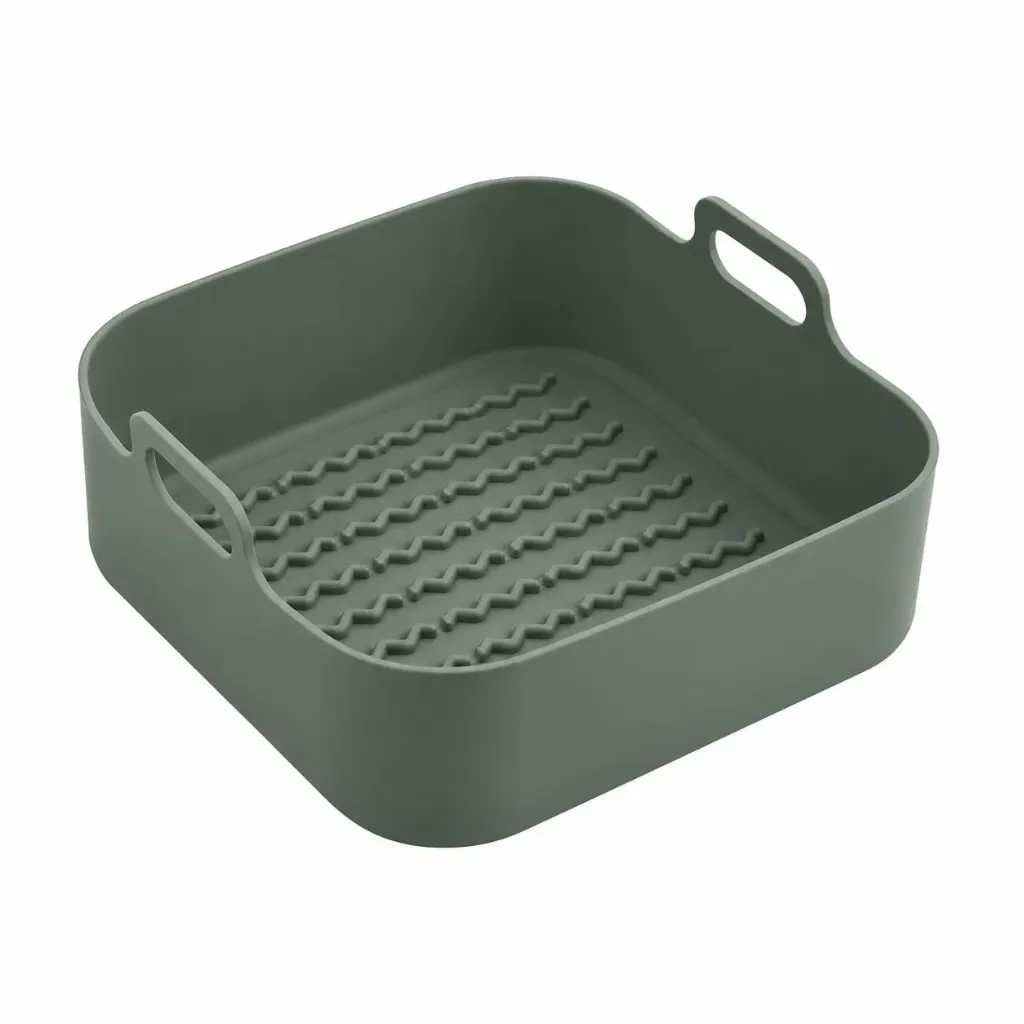 Molde rígido de silicona freidora de aire 19x19x9 Carol (Verde)