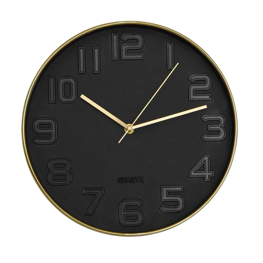 Reloj de pared redondo negro 30cm VGO