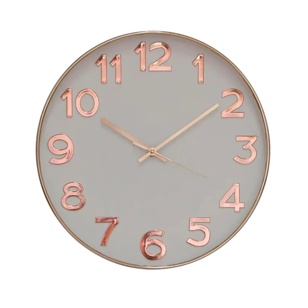Reloj de pared redondo 35cm blanco y rosa VGO