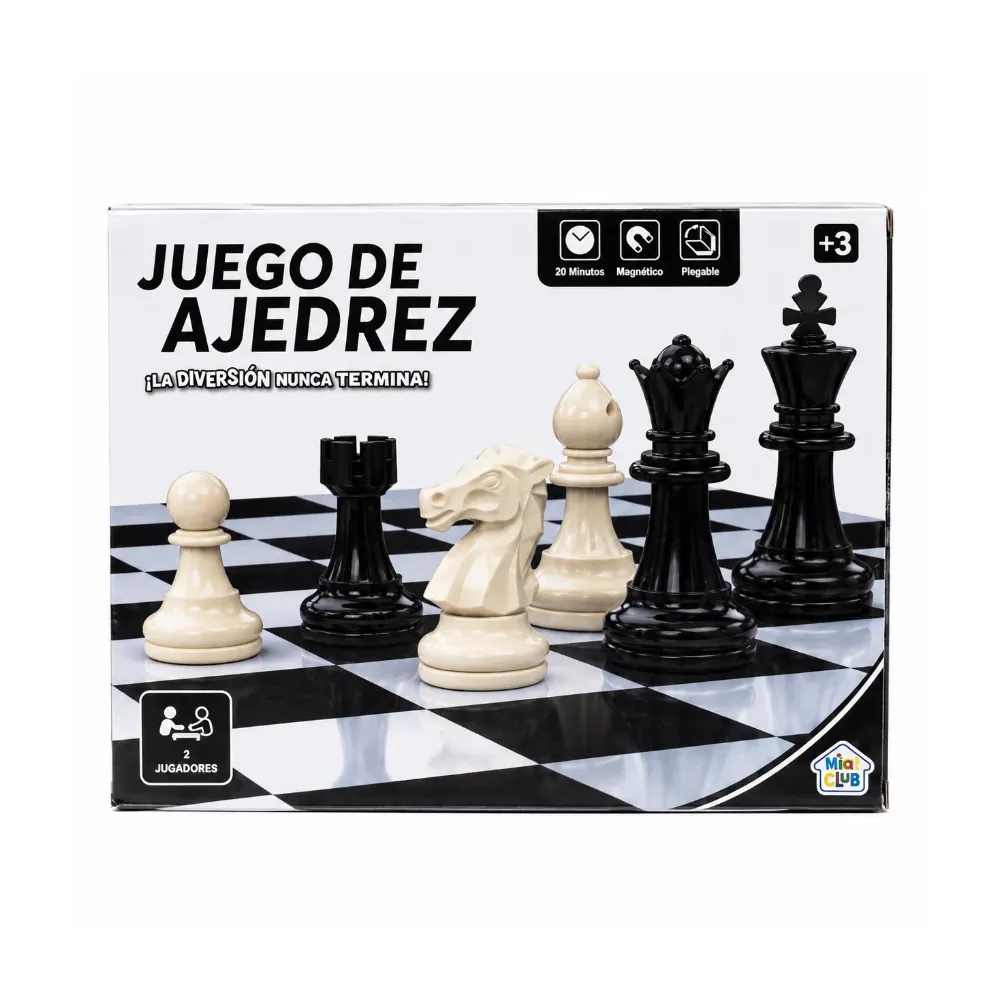 Juego ajedrez de madera magnético para viajes