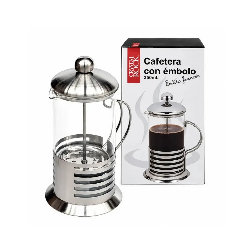 Cafetera con embolo prensa francesa 350ml base acero