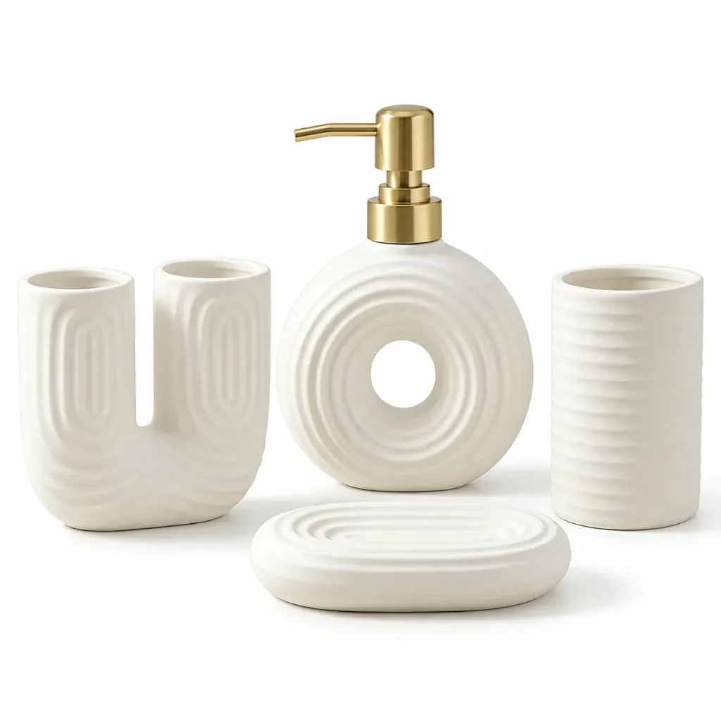 Set de baño x4 piezas de cerámica Catalana