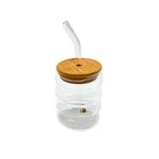 Vaso de vidrio con tapa y sorbete 98 City Girl