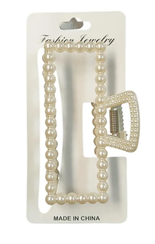 [ART5021] Broche para pelo perlado rectangular