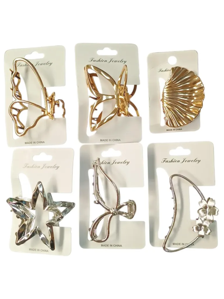 [ART4967] Broche para pelo dorado/plateado formas