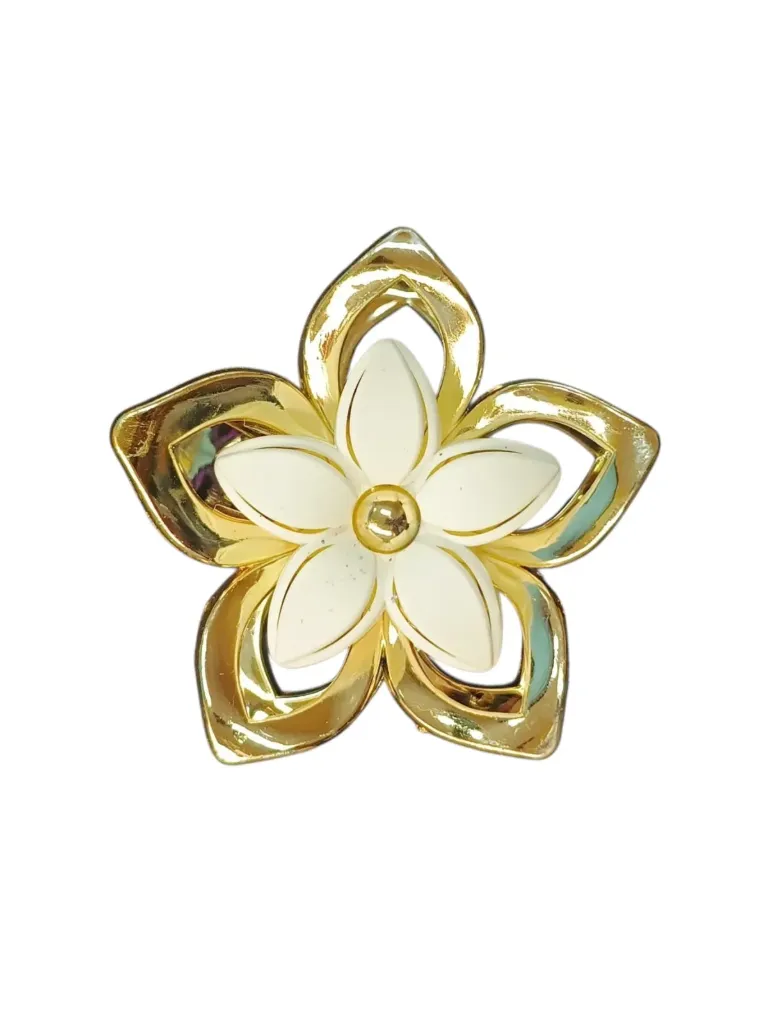 [ART4980] Broche grande flor dorada