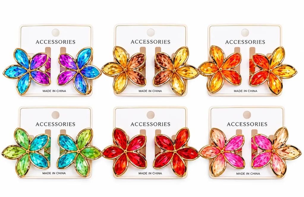 [ART4968] Broche para el pelo flor dorada x2