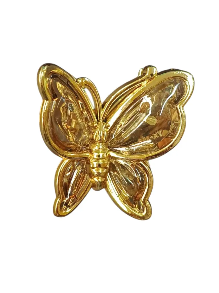 [ART5027] Broche mediano flor borde negro