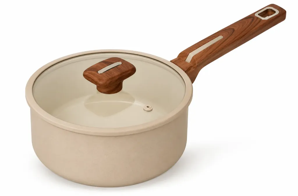 🔵Cacerola 16cm antiadherente Carol (Beige)