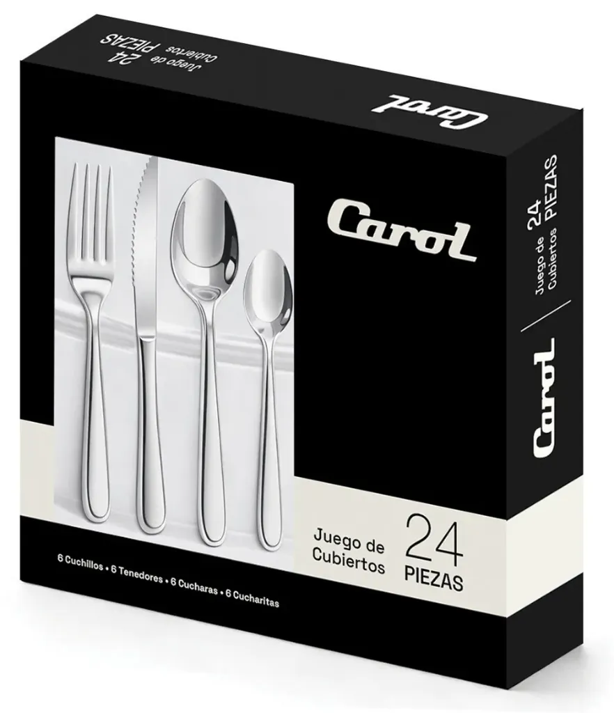 🔵Juego de cubiertos 24 piezas acero inoxidable Carol