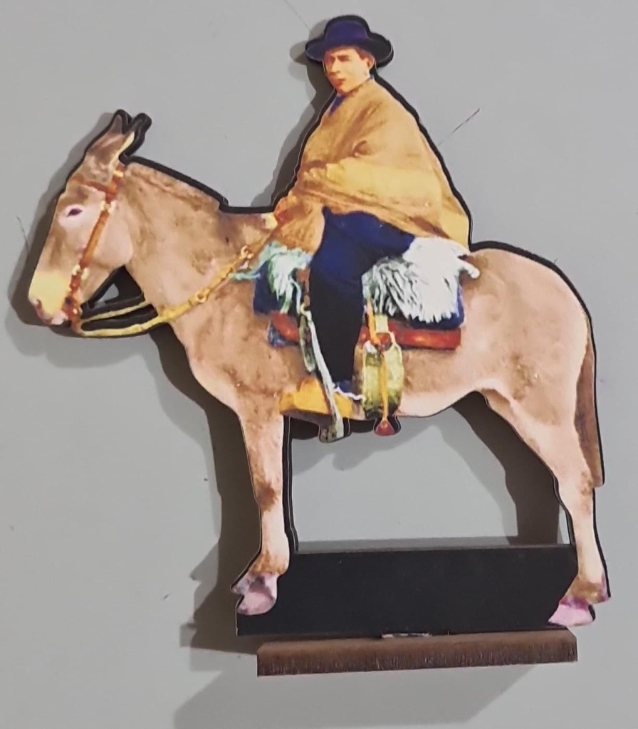 [ART411] Brochero En Burro Madera