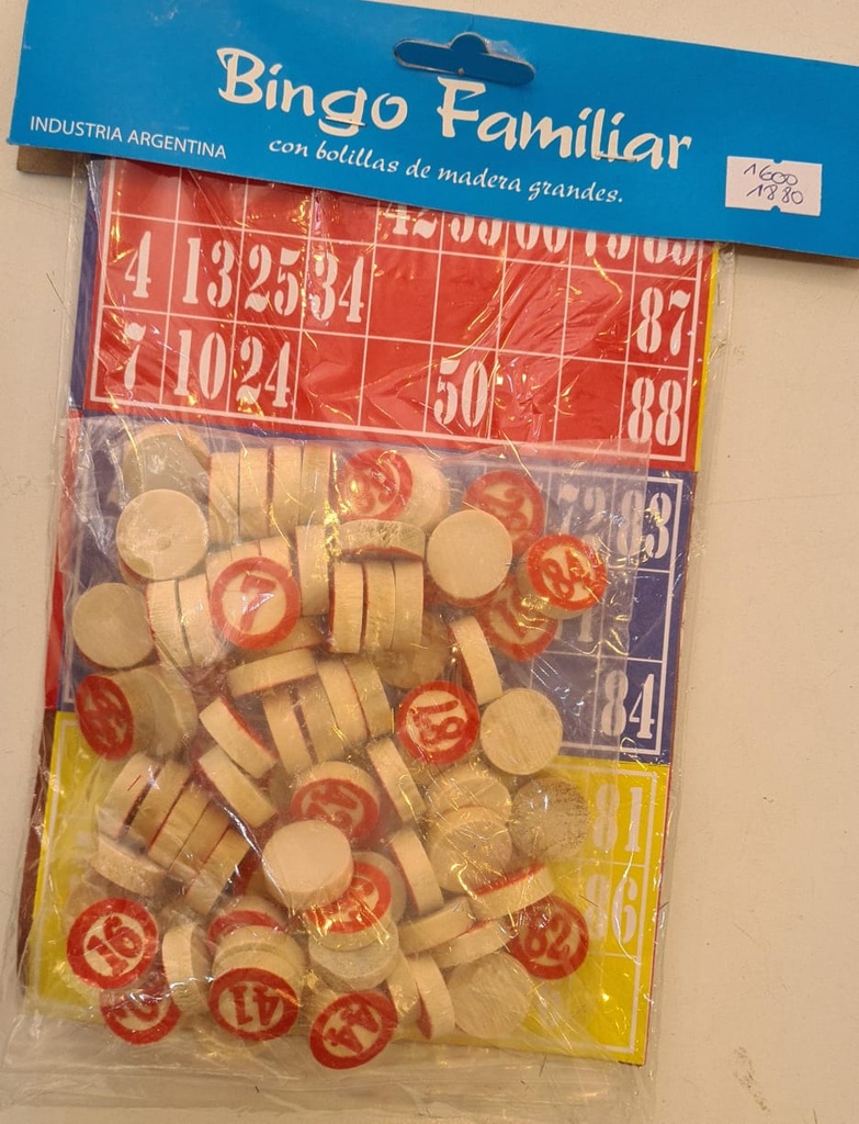 [ART587] Bingo En Bolsa Bolillas de Madera