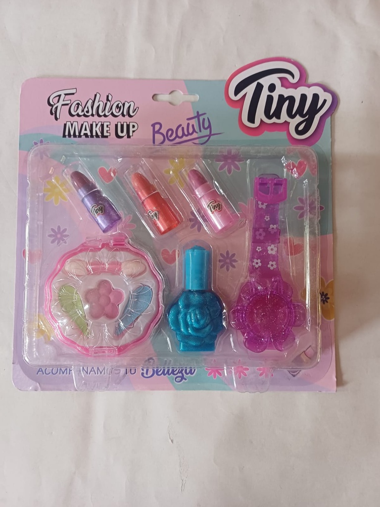 SET MAQUILLAJE TINY C/SOMBRAS ESMALTES LABIALES