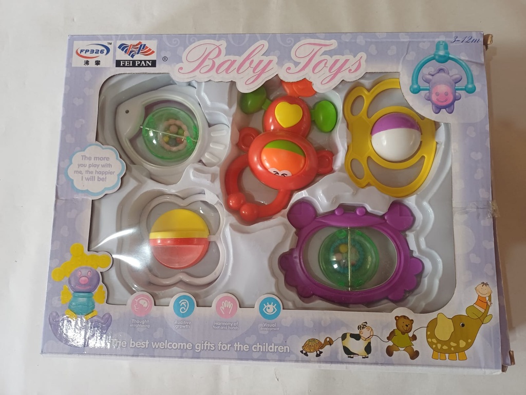 BABY TOYS CONJUNTO SONAJEROS X5 EN CAJA