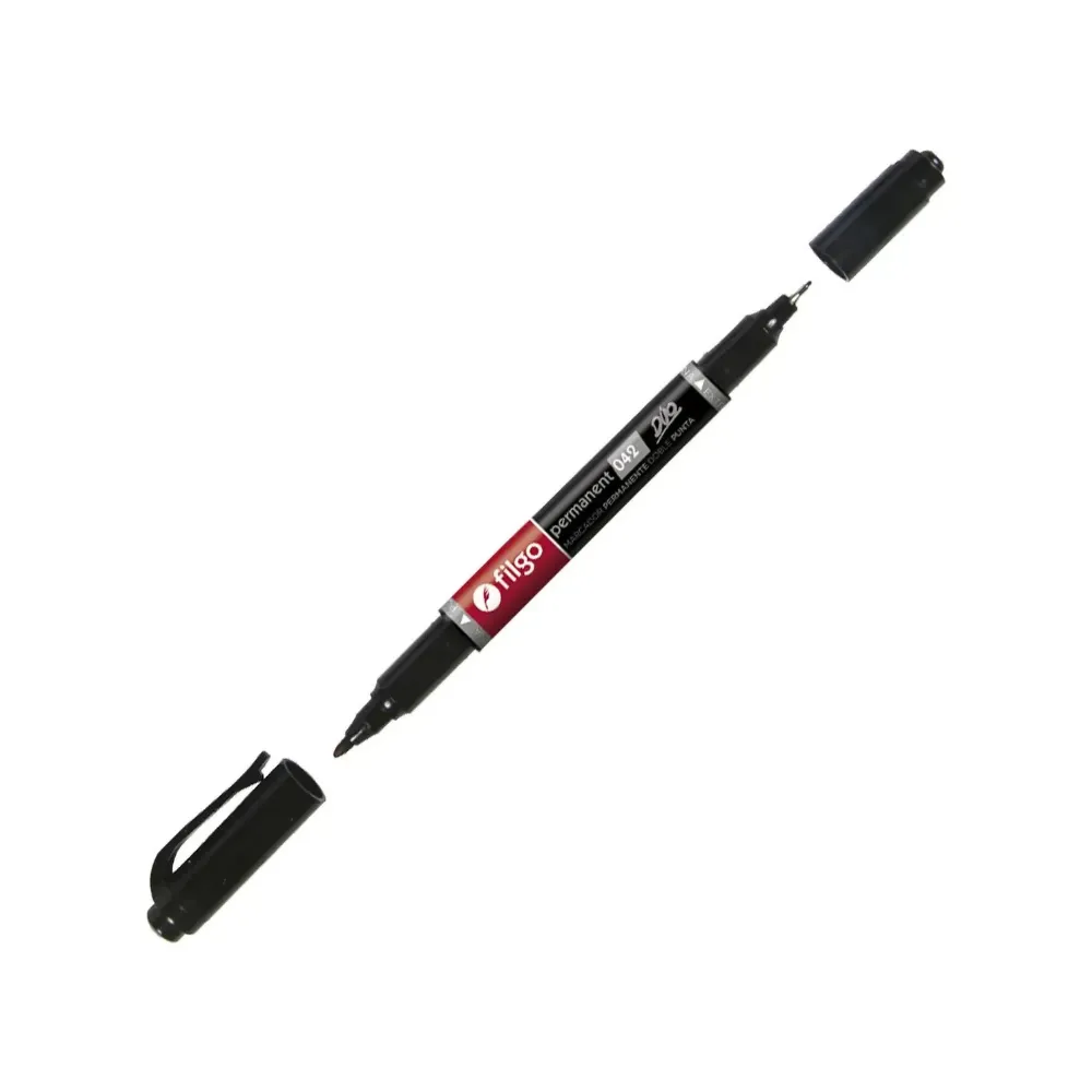 🔵Microfibra permanente negra doble punta Filgo