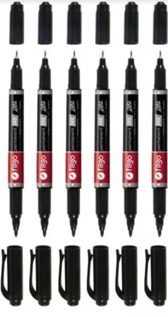 🔵Microfibra permanente negra doble punta Filgo