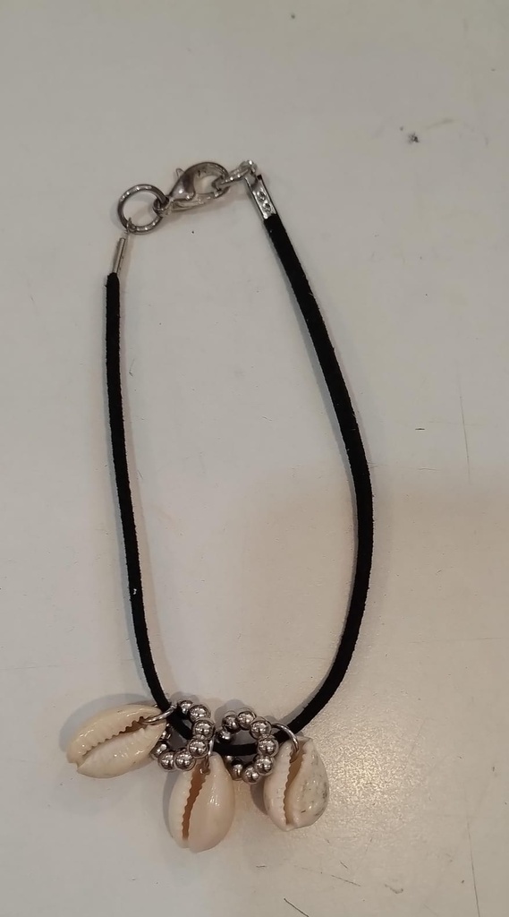 [ART1379] Tobillera caracol hilo negro