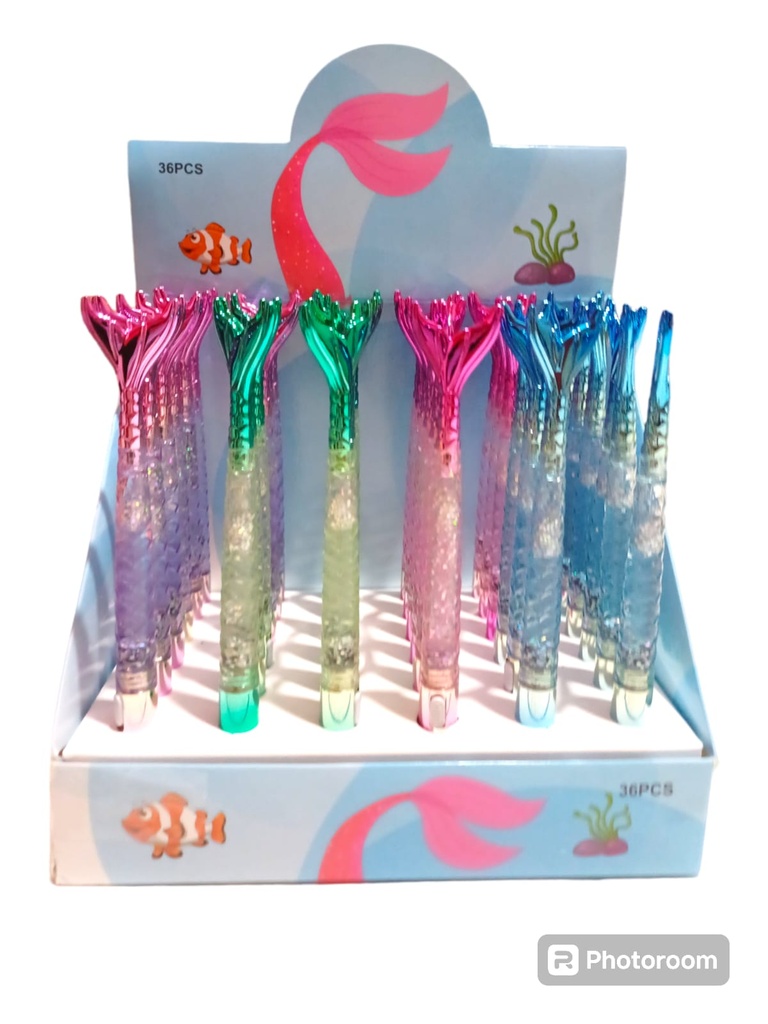 [ART1799] LAPICERA BOLIGRAFO COLA DE SIRENA C/LUZ