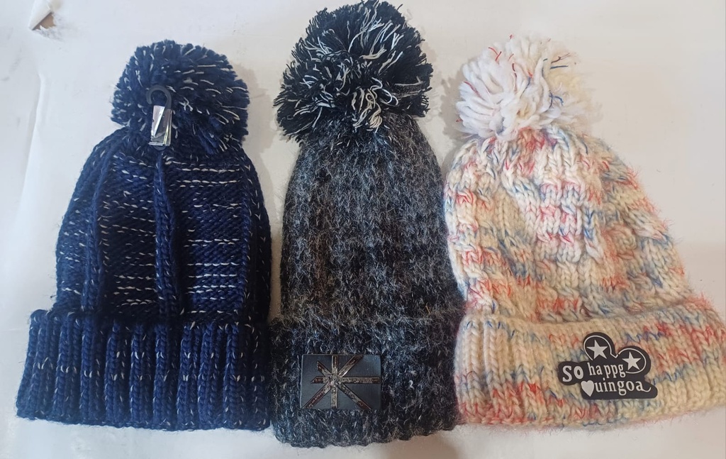 [ART1832] Gorro adulto lana gruesa con pompón