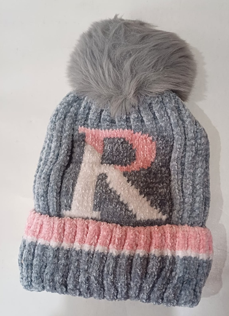Gorro chenille R niño con pompón