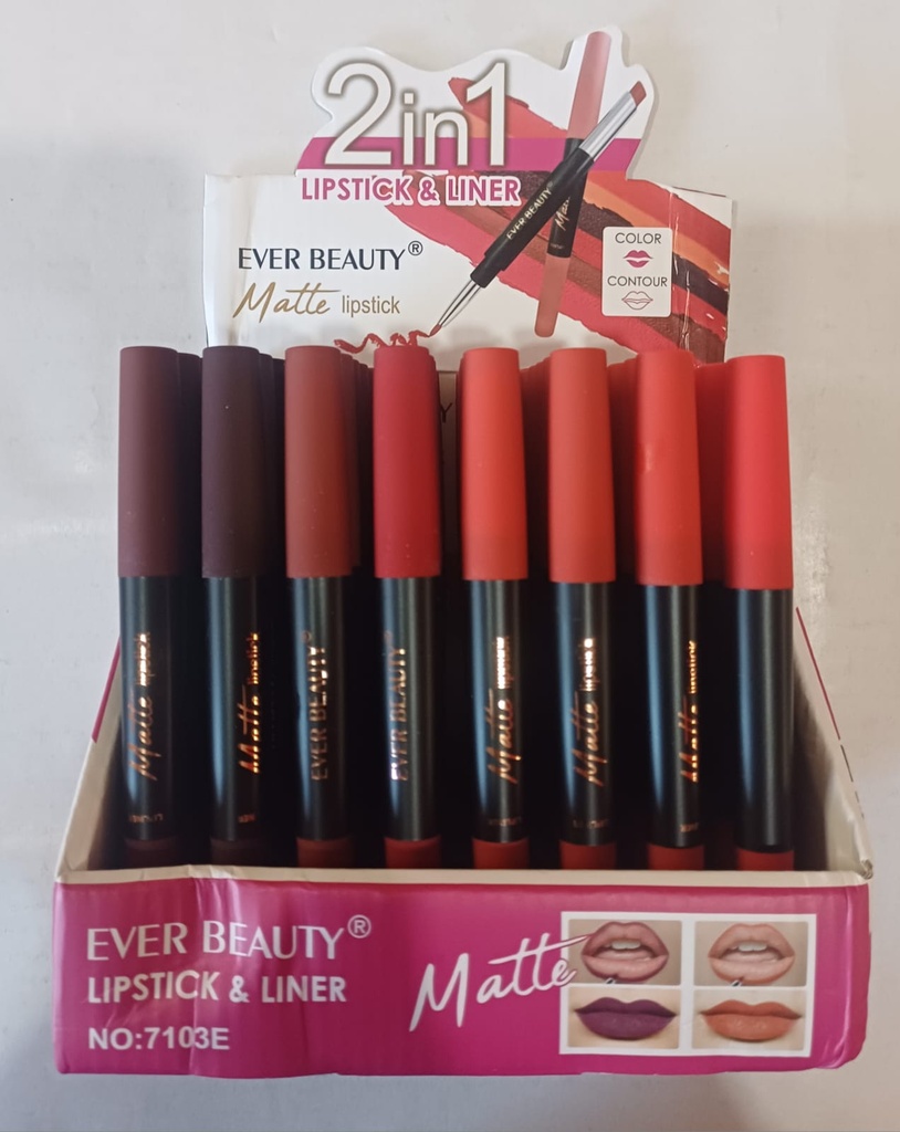 [ART2161] Labial + delineador doble ever beauty