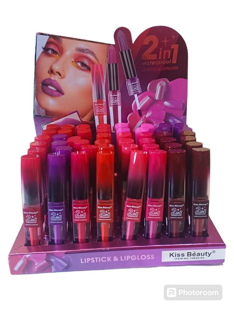 Labial 2 en 1 Kiss Beauty